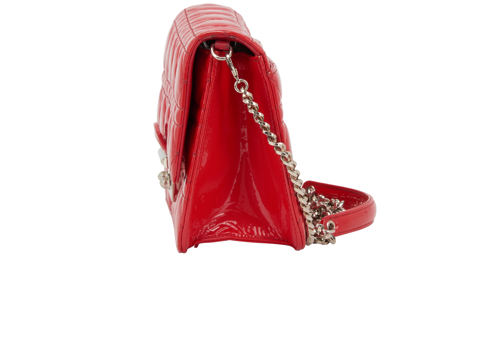 Miss Dior Promenade, &pound;850, Handbags, Red, Patent Leather, Bottom view